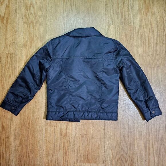 Levi's Bomber Jacket Quilted Synthetic Fill Kids Size 6 Black Orange Snap Button - Picture 2 of 8